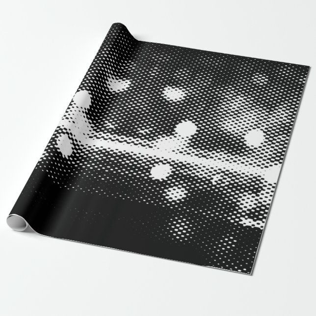 Neon lights and geometric seamless pattern wrapping paper (Unrolled)