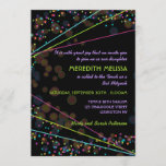 Neon Lights Bat Mitzvah Ceremony Invitation<br><div class="desc">Coordinating temple ceremony invitation to match our neon lights glow in the dark Bat Mitzvah party design.</div>