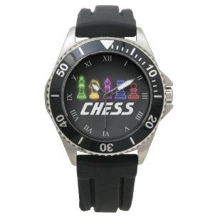 Neon Lights Chess Pieces Chess King  Watch
