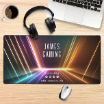 Neon Lights Gaming Gamer Social Media Personalised Desk Mat<br><div class="desc">Neon Lights Gaming Gamer Social Media Personalised Name Desk Mat features neon lights with your name, social media handle and icons with your website below. Perfect gift for gamers. Give a fabulous custom made gift to family and friends for birthday, Christmas, holidays, Father's Day, dad, brother, husband, partner, boyfriend and...</div>