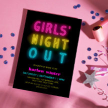 Neon Lights Girls' Night Out Bachelorette Party