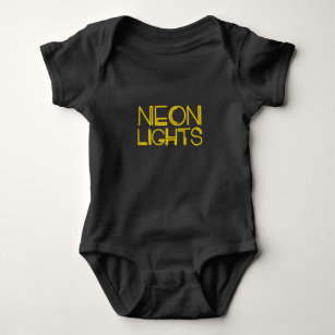 Neon Lights Glowy yellow Baby Bodysuit