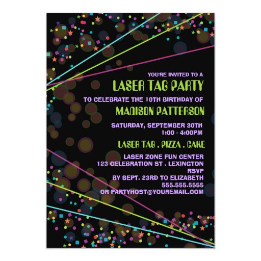 Neon Lights Party Invitations 3