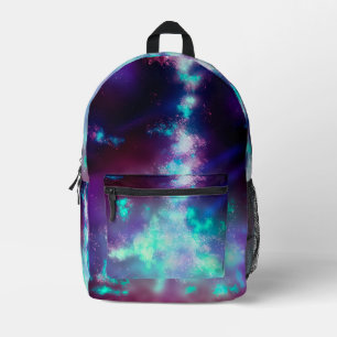 Neon Lights Night Sky Printed Backpack