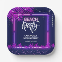 Neon Lights Palm Beach Night Party Birthday