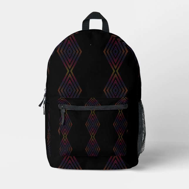 Neon Lights Printed Backpack (Front)