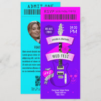 Neon Lights Rock ’n’ Roll Wedding Ticket