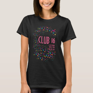 Neon Lights Sweet 16 Club Party Favour T-Shirt