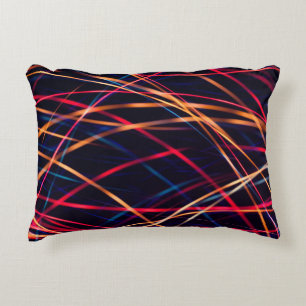 Neon lights texture with long exposure.abstract, a decorative cushion