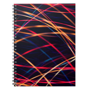 Neon lights texture with long exposure.abstract, a notebook