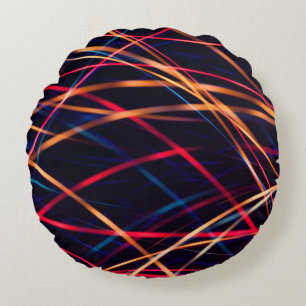 Neon lights texture with long exposure.abstract, a round cushion