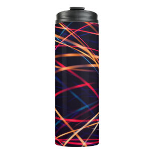 Neon lights texture with long exposure.abstract, a thermal tumbler