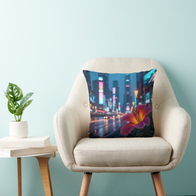 Neon Lily Bloom Cushion (Chair)