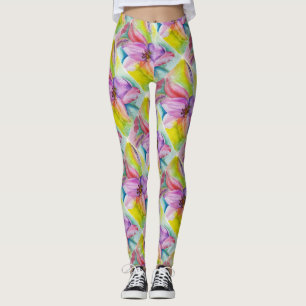 NEON LILY   FLORAL LEGGINGS