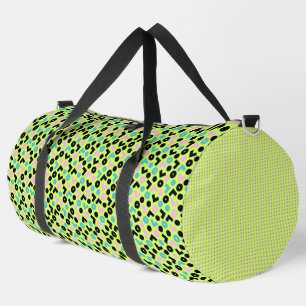 NEON LIME GREEN BLUE BLACK PINK PATTERNS DUFFLE BAG