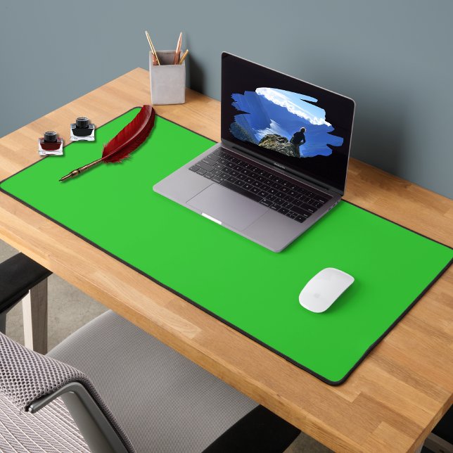 Neon Lime Green Solid Colour | Classic  Desk Mat (Creator Uploaded)