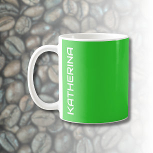 Neon Lime Green Solid Colour  Classic Personalised Coffee Mug