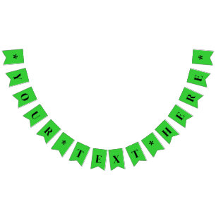 Neon Lime Green Solid Colour   Custom Bunting