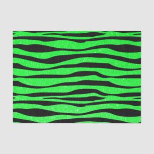 Neon Lime Green Zebra Animal Print Tissue Paper