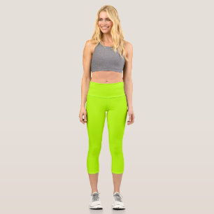 Neon Lime Solid Colour Classic Capri Leggings