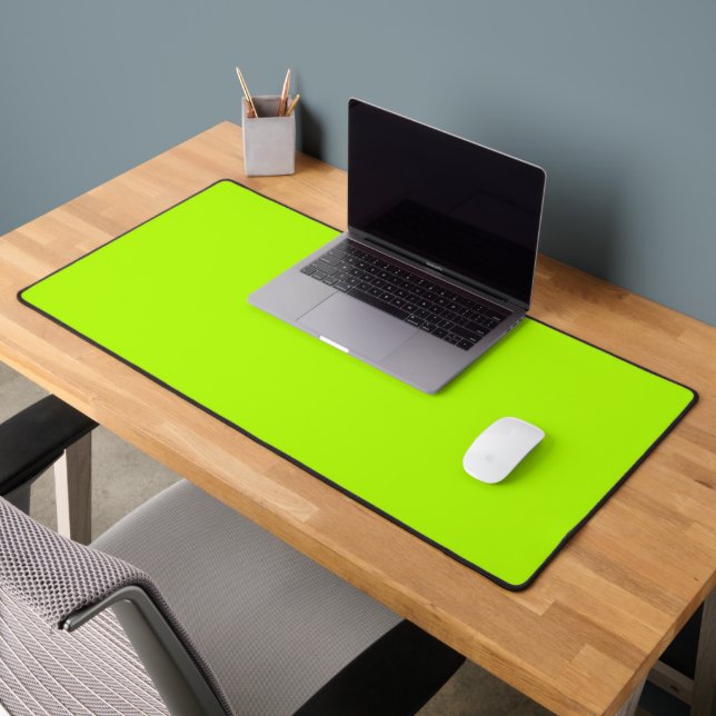 Neon Lime Solid Colour | Classic  Desk Mat (Office 2)