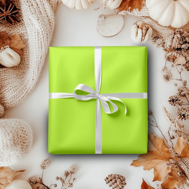 Neon Lime Solid Colour | Classic | Elegant Wrapping Paper (Creator Uploaded)
