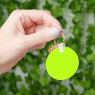 Neon Lime Solid Colour   Classic Key Ring