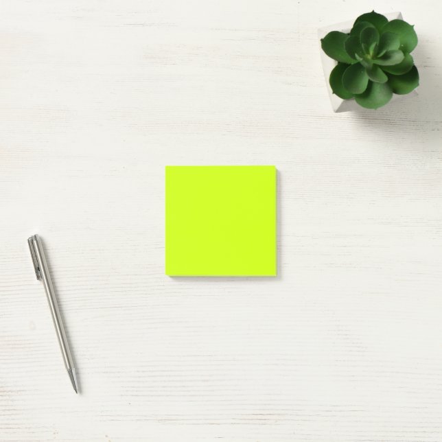 Neon Lime Solid Colour Minimalist  Post-it Notes (Office)