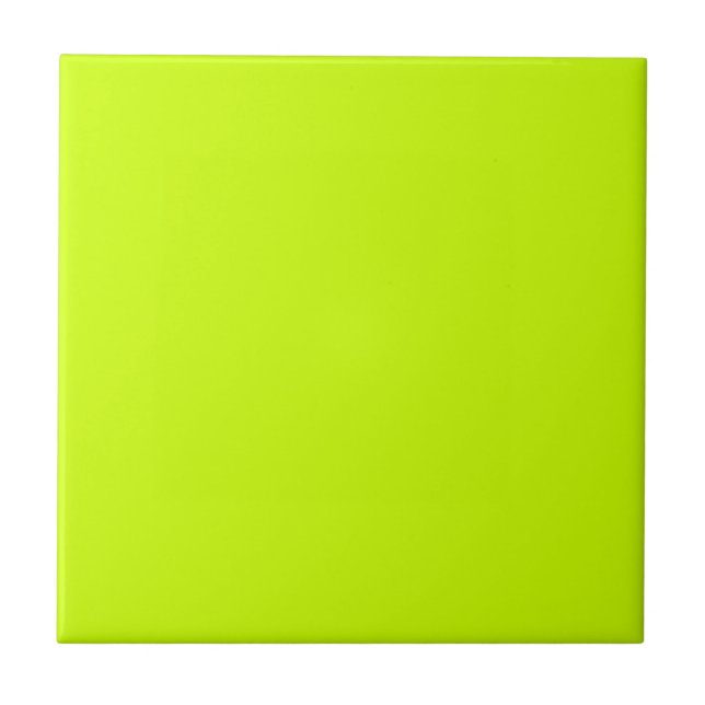 Neon Lime Yellow Solid Colour | Classic | Elegant Ceramic Tile (Front)