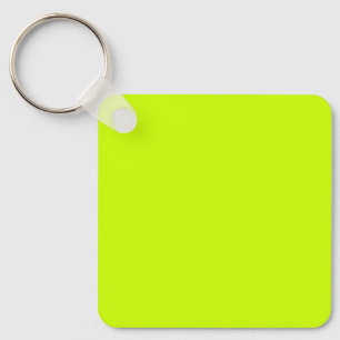 Neon Lime Yellow Solid Colour   Classic   Elegant Key Ring