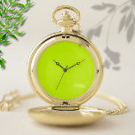 Neon Lime Yellow Solid Colour | Classic | Elegant Pocket Watch<br><div class="desc">Neon Lime Yellow Solid Colour | Classic | Elegant | Trendy | Stylish | Gift</div>