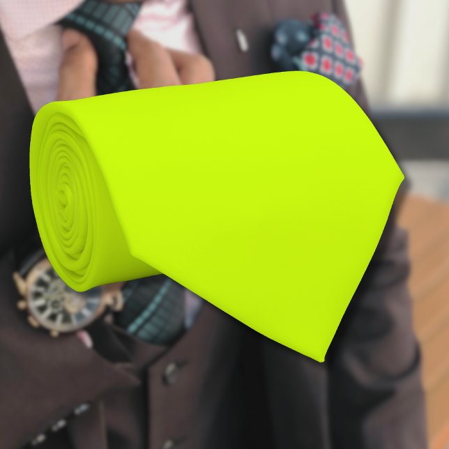 Neon Lime Yellow Solid Colour | Classic | Elegant Tie (Creator Uploaded)