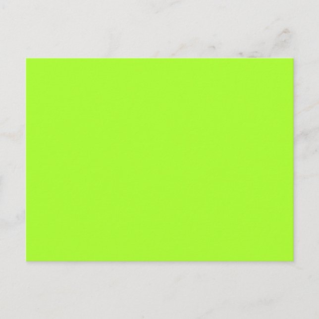 Neon Limeade Yellow Green Solid Colour Background Postcard (Front)