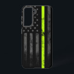 Neon Line Road Workers American Flag Samsung Galaxy Case<br><div class="desc">Thin Neon Line Road Construction,  Highway Safety,  Tow Truck,  and Transport worker tribute American Flag</div>