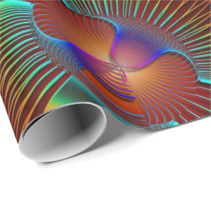 Neon Lines and Swirls Wrapping Paper