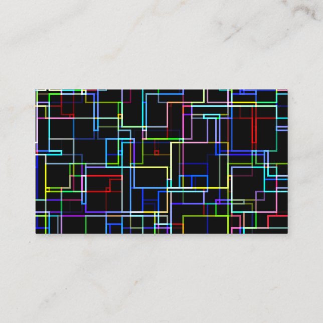 Neon Lines Business Card (Front)