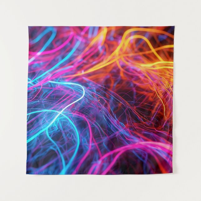 Neon Lines Tapestry (Front)