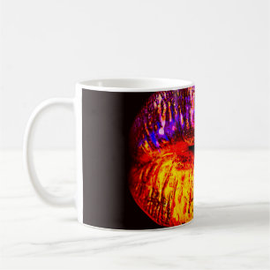 Neon lips coffee mug