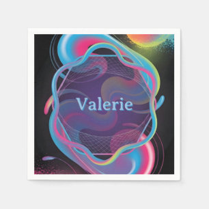 Neon Liquid Frame with Custom Name Napkin