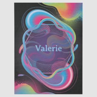 Neon Liquid Frame with Custom Name Tissue Paper