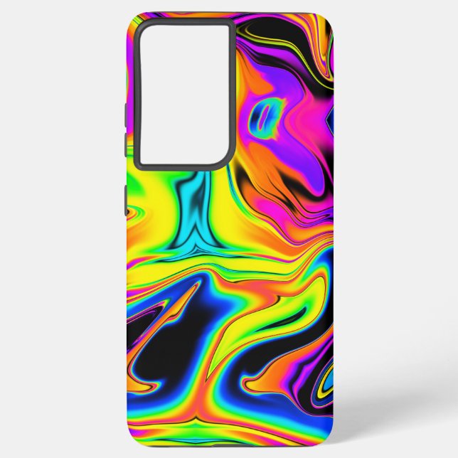 Neon Liquid Marble Samsung Phone Case (Back)