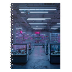 Neon Lit Cyber Arcade Claw Machine Notebook