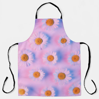 Neon-lit Multicolor Chamomile Array. Apron