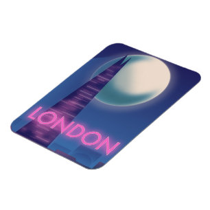 Neon London travel poster Magnet