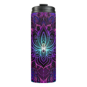 Neon Lotus Flower Boho Print Thermal Tumbler