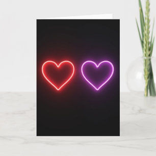 Neon Love Hearts Card