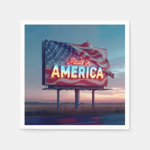 Neon Made In America Billboard Napkin