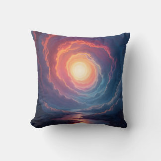 Neon Maelstrom – Ethereal Cloud Spiral Neon Throw Cushion