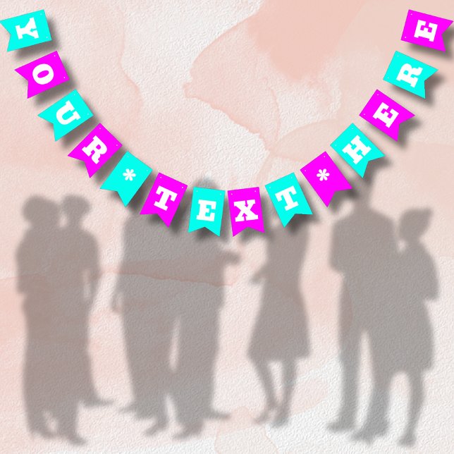 Neon Magenta and Turquoise Solid Colour | Custom Bunting (Creator Uploaded)