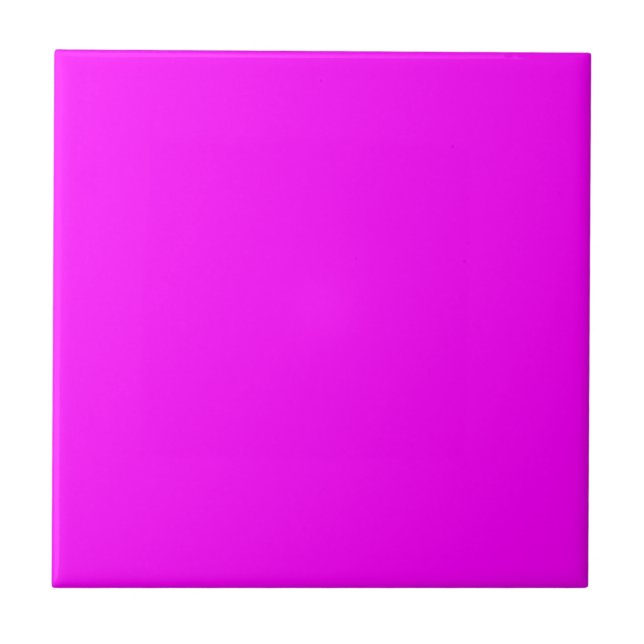 Neon Magenta Solid Colour | Classic | Elegant Ceramic Tile (Front)